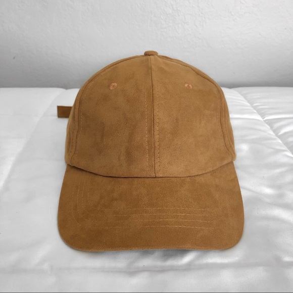 Faux Suede Mens Dad Hat In Light Brown 